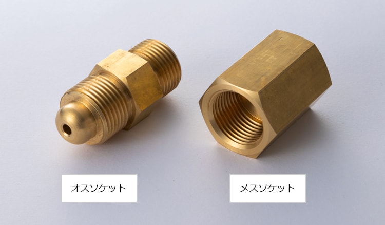 画像：オスソケット、メスソケット